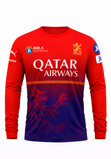JerseyJunction Bengaluru IPL Jersey 2025 round neck full sleeve practice jersey