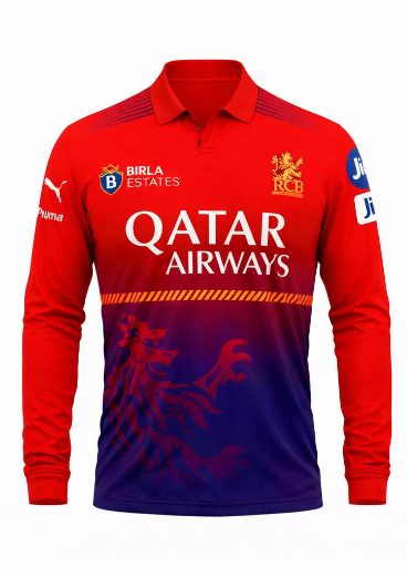 JerseyJunction Customized Bengaluru IPL Jersey 2025 polo neck half sleeve practice jersey