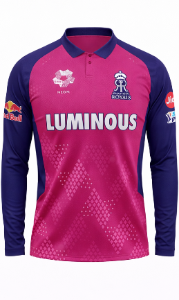 JerseyJunction Customized Rajasthan Royals polo neck full sleeves IPL Cricket Jersey 2024