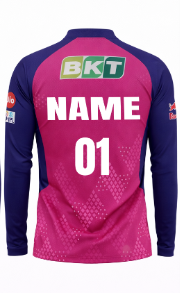 JerseyJunction Customized Rajasthan Royals polo neck full sleeves IPL Cricket Jersey 2024