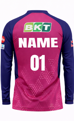 JerseyJunction Customized Rajasthan Royals Round neck full sleeves IPL Cricket Jersey
