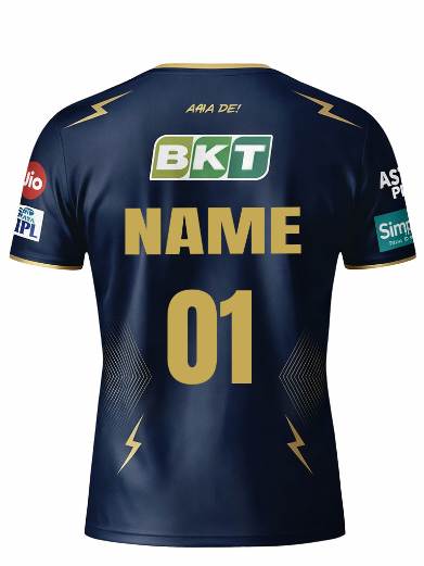 JerseyJunction GT Gujrat titans half sleeve round neck customized jersey