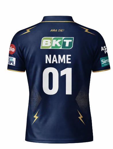 JerseyJunction GT Gujrat titans half sleeve polo neck customized jersey