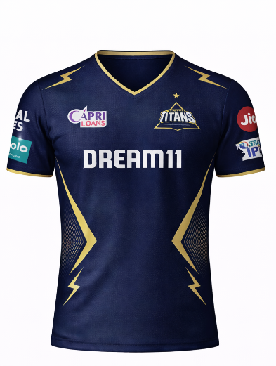 JerseyJunction GT Gujrat titans half sleeve V neck customized jersey