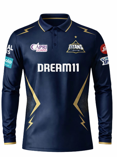 JerseyJunction GT Gujrat titans full sleeve polo neck customized jersey