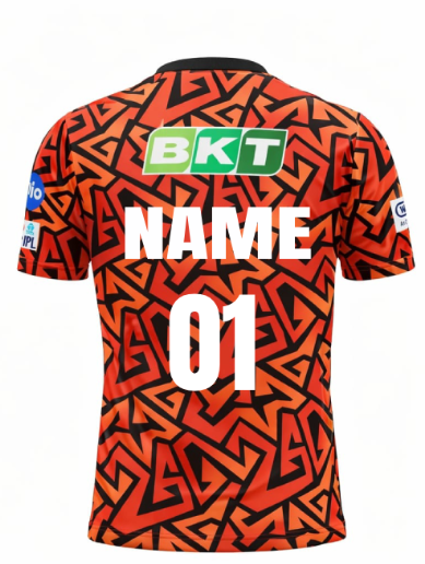 JerseyJunction customized Sunrisers Hyderabad IPL Replica Jersey 2025 round neck