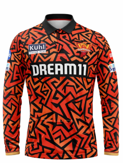 JerseyJunction customized Sunrisers Hyderabad IPL Replica full sleeves Jersey 2025
