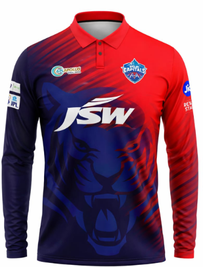 JerseyJunction Customized Replica Delhi IPL Jersey polo neck full sleeves 2022