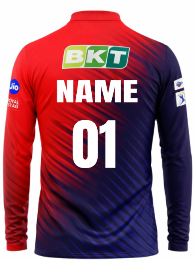 JerseyJunction Customized Replica Delhi IPL Jersey polo neck full sleeves 2022