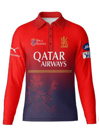 JerseyJunction Customized RCB practice Full sleeve polo neck jersey