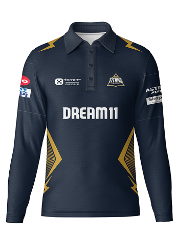 JerseyJunction Customized GT Gujrat titans Full sleeve polo neck customized jersey