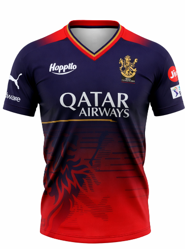 JerseyJunction Customized Bengaluru IPL Jersey 2023 V neck half sleeves