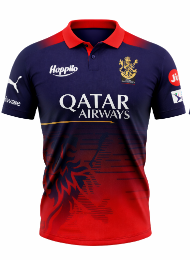 JerseyJunction Customized Bengaluru IPL Jersey 2023 polo neck half sleeves
