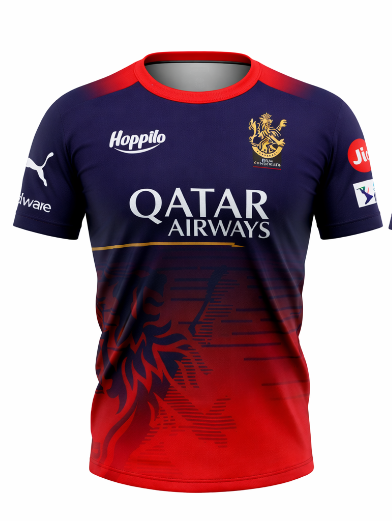 JerseyJunction Customized Bengaluru IPL Jersey 2023 round neck half sleeves