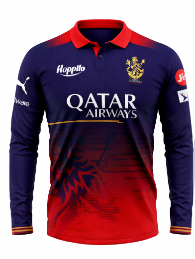 JerseyJunction Customized Bengaluru IPL Jersey 2023 polo neck full sleeves