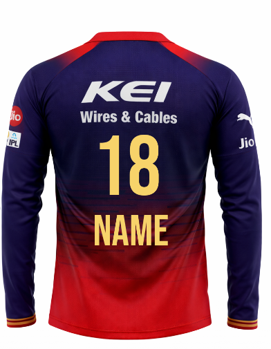 JerseyJunction Customized Bengaluru IPL Jersey 2023 polo neck full sleeves