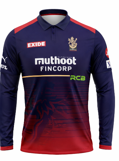 JerseyJunction Customized Bengaluru IPL Jersey 2022 polo neck full sleeve