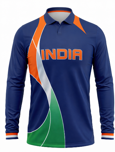 JerseyJunction Customized India  World Cup 2009 full sleeve Sports Jersey