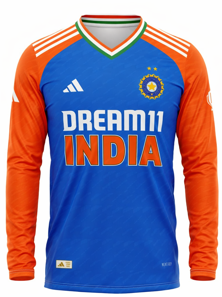 JerseyJunction Customized India 2025 Asia cup jersey v neck full sleeve