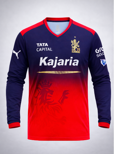 JerseyJunction Customized RCB Royal challengers Bangalore Jersey design V Neck full sleeve 2026