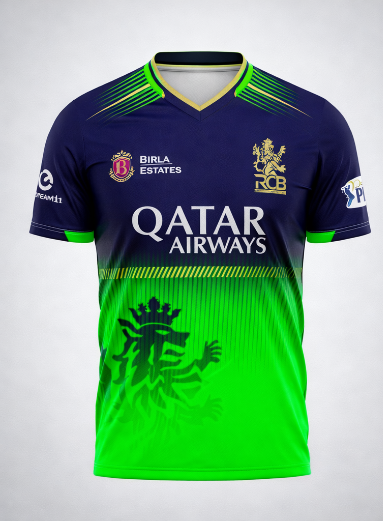 JerseyJunction Customized RCB Royal challengers Bangalore Jersey design V Neck 2025 Green