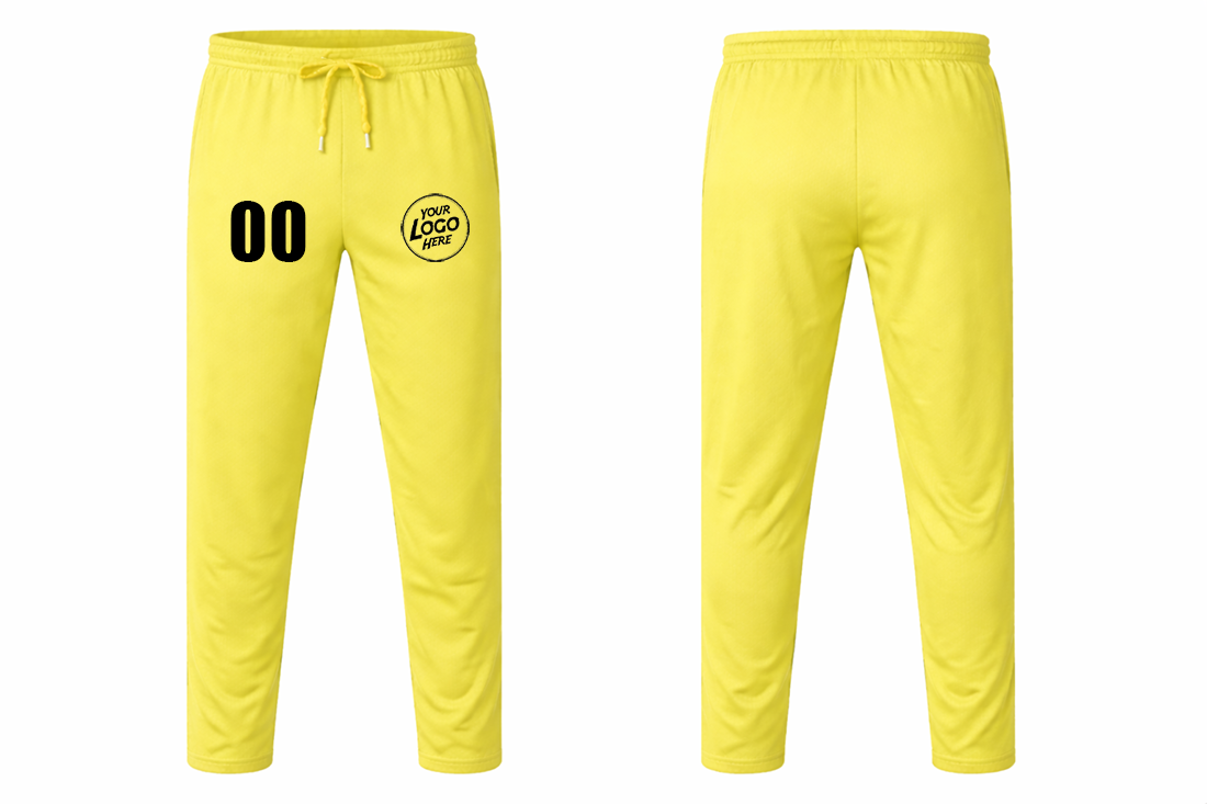 Customized Yellow Track Pant with Logo, Number & Design Printing